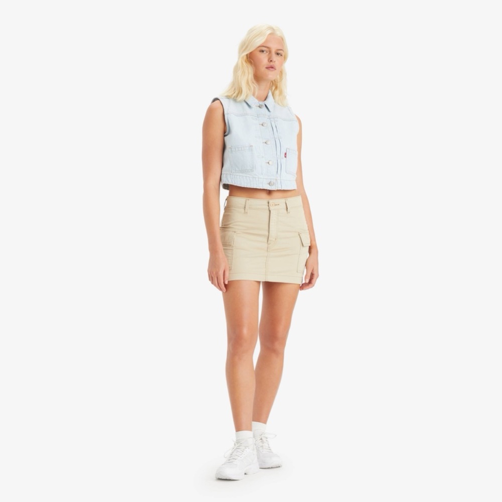 NEW Levi’s women’s 27 khaki tan ‘94 cargo skirt safari cotton NWT $60